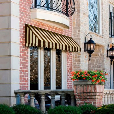 Awntech EF24-3BRNT, Window/Entry Awning 3-3/8'W x 2'H x 4'D Brown/Tan