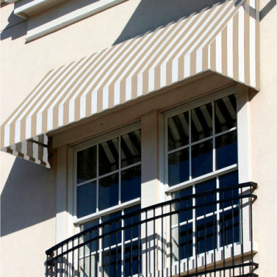 Awntech EN1836-10LW, Window/Entry Awning 10-3/8'W x 1-1/2'H x 3'D Linen/White