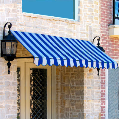 Awntech ER24-3BBW, Window/Entry Awning 3-3/8'W x 2'H x 4'D Bright Blue/White