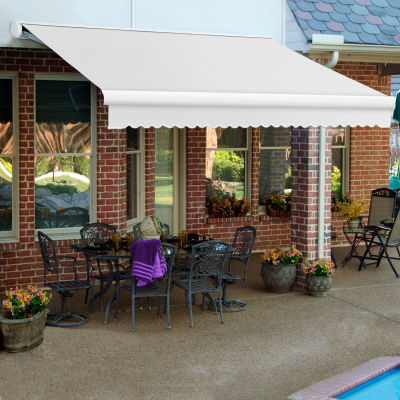 Awntech KWR18-W, Retractable Awning Right Motor 18'W x 10'D x 10"H Off White