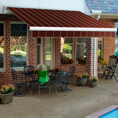 Awntech MM10-170-BPIN, Retractable Awning Manual 10'W x 8'D x 10"H Burgundy Pin
