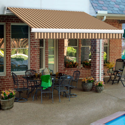 Awntech MM8-EXE-BRNT Retractable Awning Manual 8'W x 10"H x 7'D Brown/Tan