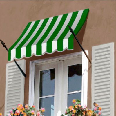 Awntech NO21-3FW Spear Arm Awning 3-3/8'W x 2-9/16'H x 1-5/16'D Forest Green/White