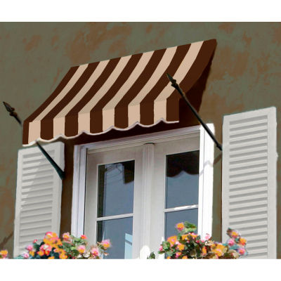 Awntech NO21-8BRNT, Spear Arm Awning 8-3/8'W x 2-9/16'H x 1-5/16'D Brown/Tan