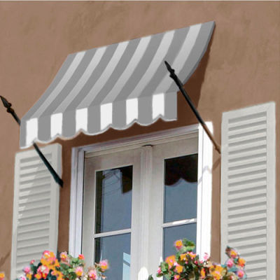 Awntech NO32-4GW Spear Arm Awning 4-3/8'W x 3-11/16'H x 2'D Gray/White