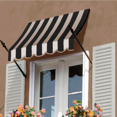 Awntech NO32-8KT, Spear Arm Awning 8-3/8'W x 3-11/16'H x 2'D Black/Tan