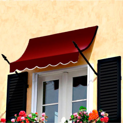 Awntech NO43-6B Spear Arm Awning 6-3/8'W x 4-11/16'H x 3'D Burgundy
