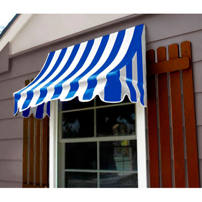 Awntech NT33-3BBW Window/Entry Awning 3-3/8'W x 3-11/16'H x 3'D Bright Blue/White