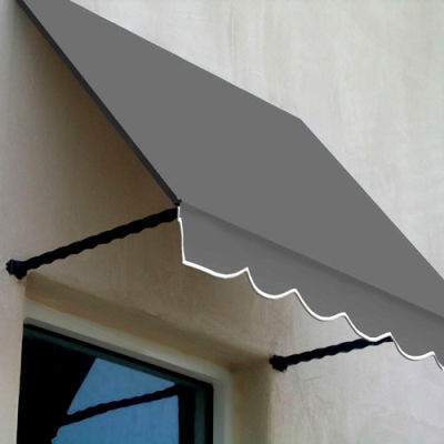 Awntech SANT21-4G Window/Entry Awning 4-3/8'W x 2-9/16'H x 1'D Gray