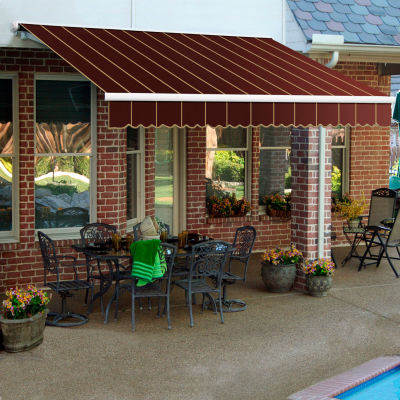 Awntech SCM18-170-BPIN, Retractable Awning Manual 18'W x 10'D x 10"H Burgundy Pin