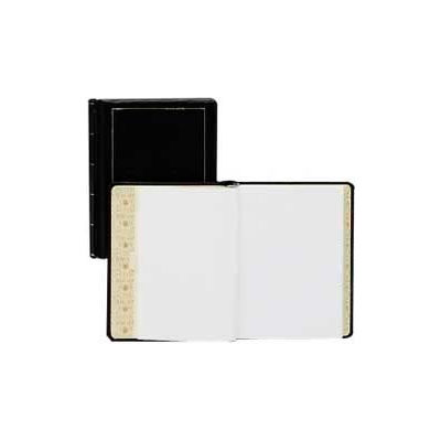 Wilson Jones® Minute Book, 8-1/2" x 14", Black Leather Cover, 250 Pages/Book