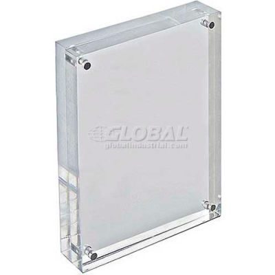 Global Approved 104434 Acrylic Vertical/Horizontal Block Frame, 5" x 7" ,1 Piece