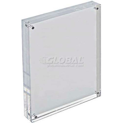 Global Approved 104436 Acrylic Vertical/Horizontal Block Frame, 8.5" x 11" ,1 Piece