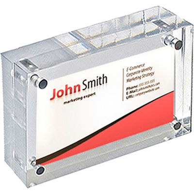 Azar Displays 104438, Vertical/Horizontal Sign Holder W/ Block Stand, 4-1/2"W x 1-1/2"D x 3"H