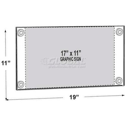 Global Approved 106609 Acrylic Sign Holder W/ Suction Cups, 17" x 11"