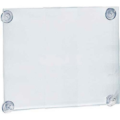 Global Approved 106612 Acrylic Sign Holder W/ Suction Cups, 11" x 14"