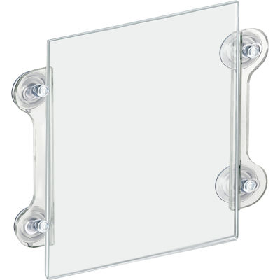 Global Approved 106614 Acrylic Sign Holder W/ Suction Cups, 8.5" x 11" - Pkg Qty 2