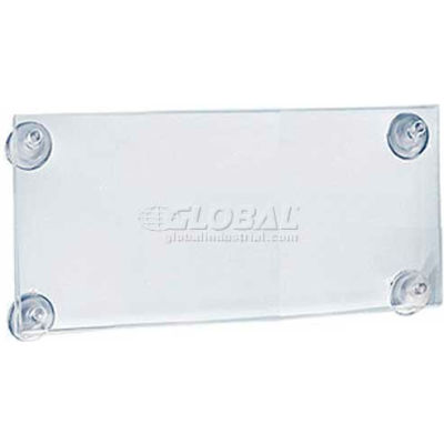 Global Approved 106627 Acrylic Sign Holder W/ Suction Cups, 8.5" x 5.5"