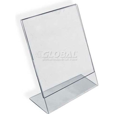 Global Approved 112710 Vertical Slanted L-Shaped Acrylic Sign Holder, 11" x 14"