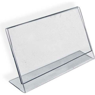 Global Approved 112711 Horizontal Slanted L-Shaped Acrylic Sign Holder, 14" x 11"