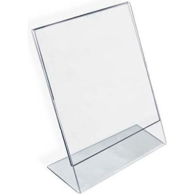 Global Approved 112714 Vertical Slanted L-Shaped Acrylic Sign Holder, 8.5" x 11"