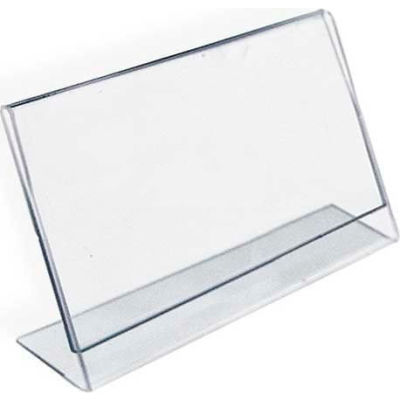 Global Approved 112727 Horizontal Slanted L-Shaped Acrylic Sign Holder, 6" x 4"