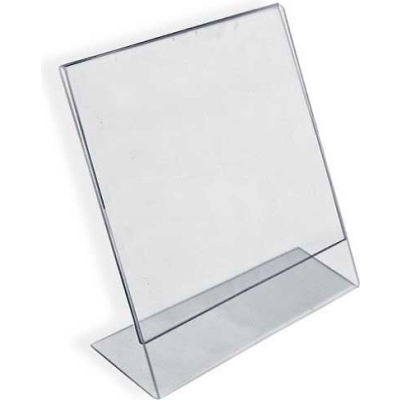 Global Approved 112741 Vertical Slanted L-Shaped Acrylic Sign Holder, 2" x 3"