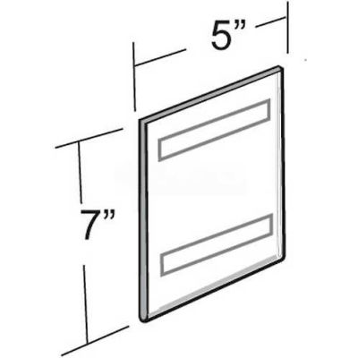 Global Approved 122027 Vertical Wall Mount Acrylic Sign Holder W/ Adhesive Tape 5" x 7"