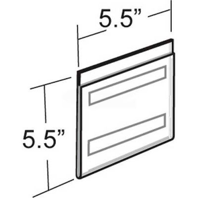 Azar Displays 122029 Wall Mount Square Sign Holder W/ Adhesive Tape, 5.5" x 5.5"- Pkg Qty 10
