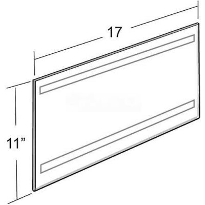 Global Approved 122037 Horizontal Wall Mount Sign Holder W/ Adhesive Tape, 17" x 11"