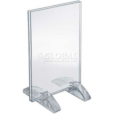 Global Approved 132729 Vertical/Horizontal Dual-Stand Sign Holder, 4" x 5"