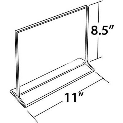 Global Approved 142712 Horizontal Top Load Acrylic Sign Holder, 11" x 8.5"