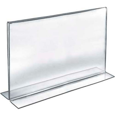 Global Approved 152709 Horizontal Double Sided Stand Up Sign Holder, 17" x 11", Acrylic