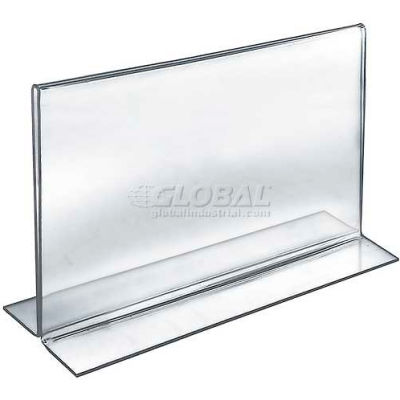 Global Approved 152713 Horizontal Double Sided Stand Up Sign Holder, 12" x 9", Acrylic