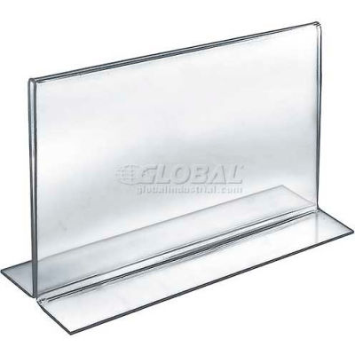 Global Approved 152715 Horizontal Double Sided Stand Up Sign Holder 11" x 8.5" Acrylic