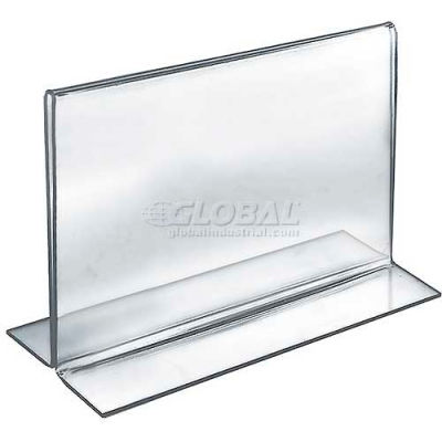 Global Approved 152719 Horizontal Double Sided Stand Up Sign Holder, 10" x 8", Acrylic