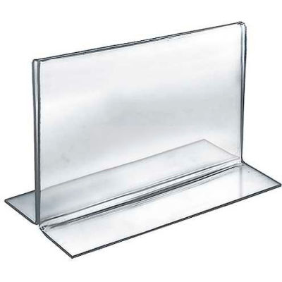 Global Approved 152721 Horizontal Double Sided Stand Up Sign Holder, 7" x 5.5", Acrylic