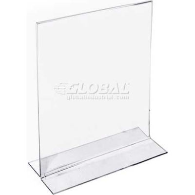 Global Approved 152726 Vertical Double Sided Stand Up Sign Holder, 4" x 6", Acrylic