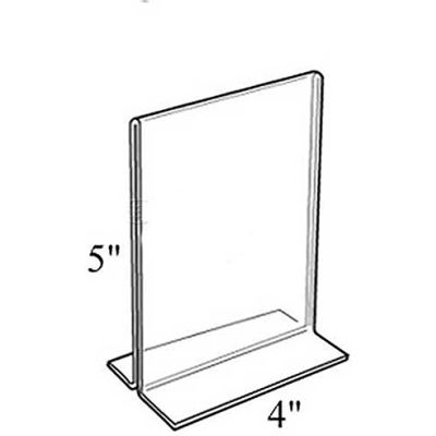Global Approved 152729 Vertical Double Sided Stand Up Sign Holder, 4" x 5", Acrylic