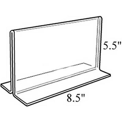 Global Approved 152734 Horiz.l Double Sided Stand Up Sign Holder, 8.5" x 5.5", Acrylic