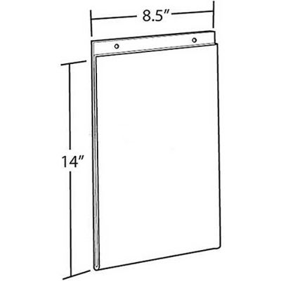 Global Approved 162707 Vertical Wall Mount Acrylic Sign Holder, 8.5" x 14", Acrylic