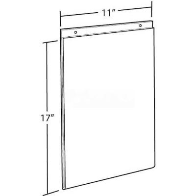 Global Approved 162708 Vertical Wall Mount Acrylic Sign Holder, 11" x 17", Acrylic