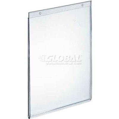 Global Approved 162716 Vertical Wall Mount Acrylic Sign Holder, 7" x 11", Acrylic
