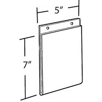 Global Approved 162722 Vertical Wall Mount Acrylic Sign Holder, 5" x 7", Acrylic