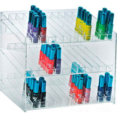Global Approved 222883, 26 Compartment Cosmetic Display, 12"W x 10.5"H x 8.5"D, CLR, 1 Pc