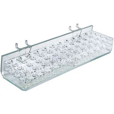 Global Approved 225548 48-Slot Masc. & Cosm. Tray, Pgbrd/Slat-W 10.25" x 1.875", Acrylic