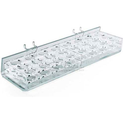 Global Approved 225584 24-Slot Masc. & Cosmetic Tray, Pgbrd/Slat-W 12" x 1.875", Acrylic