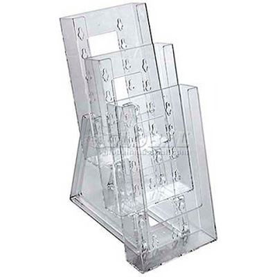 Global Approved 252303 3-Tier Tri-Fold Size Countertop Brochure Holder, 4.5" x 11.75"
