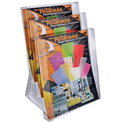 Global Approved 252304 3-Tier Letter Size Countertop Brochure Holder, 9" x 14.75"
