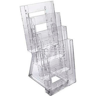 Global Approved 252307 4-Tier Bi-Fold Size Countertop Brochure Holder, 6.25" x 13.25"